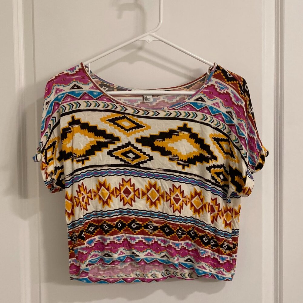 Forever21 Tribal Print Crop Top